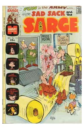 Sad Sack And The Sarge 110 published by Harvey with cover art by George Baker