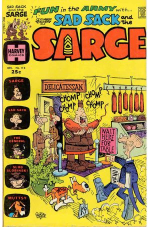 Sad Sack And The Sarge 116 published by Harvey with cover art by George Baker