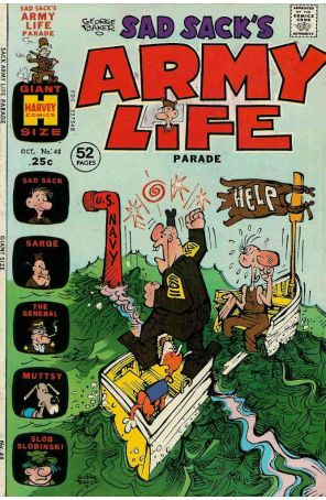 Sad Sack Army Life Parade 48 published by Harvey with cover art by George Baker