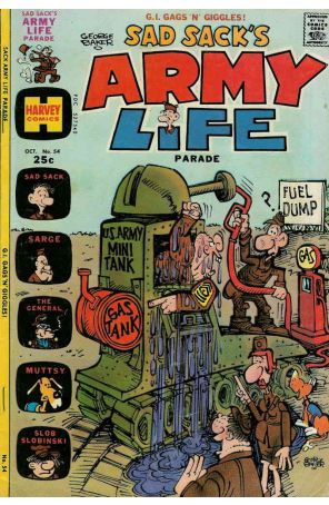 Sad Sack Army Life Parade 54 published by Harvey with cover art by George Baker