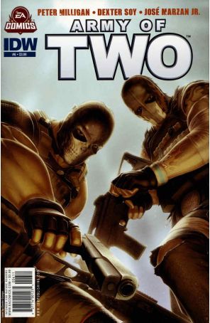 Army of Two 6 published by IDW with cover art by Chester Ocampo