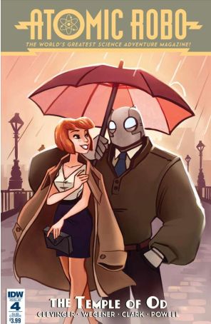 Atomic Robo and the Temple of Od 4A published by IDW with cover art by Hollie Mengert