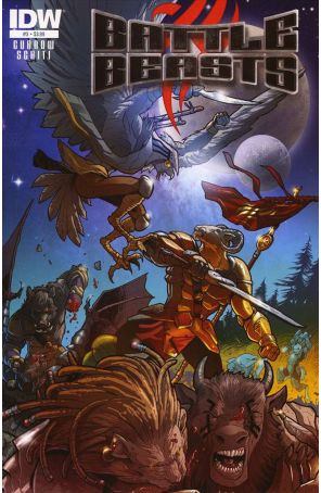 Battle Beasts (2nd Series) 3 published by IDW with cover art by Valerio Schiti