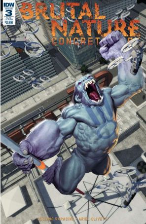 Brutal Nature: Concrete Fury 3A published by IDW with cover art by Ariel Olivetti