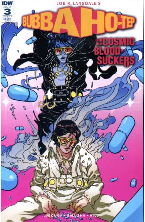 Bubba Ho-Tep and the Cosmic Bloodsuckers 3A published by IDW with cover art by Baldemar Rivas