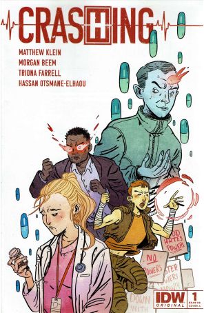 Crashing 1A published by IDW with cover art by Morgan Beem