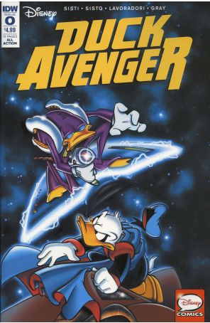Duck Avenger 0 published by IDW with cover art by Marco Ghiglione