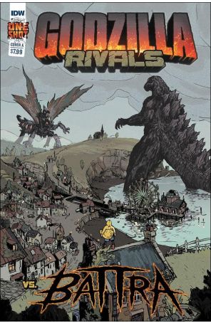 Godzilla Rivals Vs. Battra 1A published by IDW with cover art by Oliver Ono