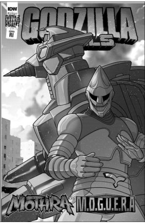 Godzilla Rivals: Mothra Vs. M.O.G.U.E.R.A. 1C published by IDW with cover art by Michael Vasquez