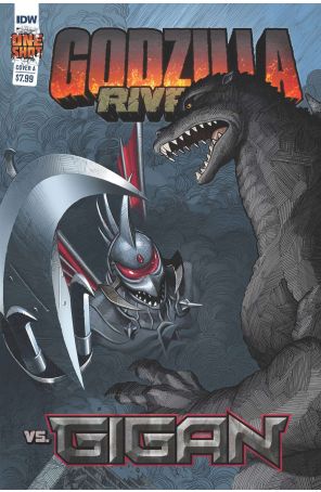 Godzilla Rivals: Vs. Gigan 1A published by IDW with cover art by E. J. Su