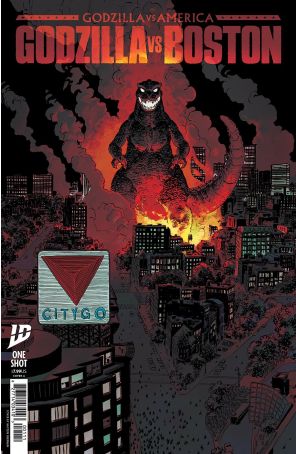 Godzilla Vs. America: Boston 1A published by IDW with cover art by Hayden Sherman