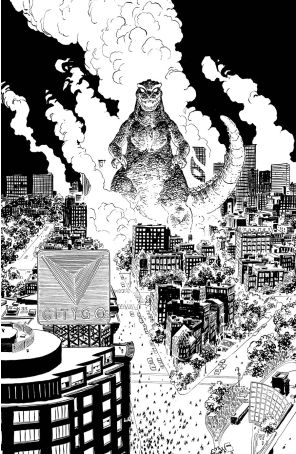 Godzilla Vs. America: Boston 1D published by IDW with cover art by Hayden Sherman