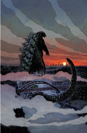 Godzilla Vs. America: Texas 1C published by IDW with cover art by Matt Frank