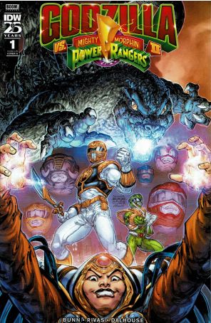 Godzilla Vs. The Mighty Morphin Power Rangers II 1A published by IDW with cover art by Freddie E. Williams II
