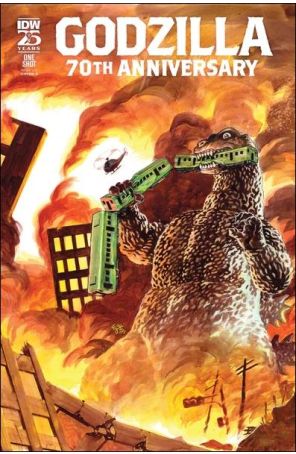 Godzilla: 70th Anniversary 1A published by IDW with cover art by E.J. Su