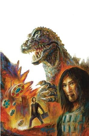 Godzilla: Heist 1C published by IDW with cover art by Danny Earls