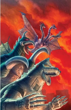 Godzilla: Here There Be Aliens 4C published by IDW with cover art by Fero Pe