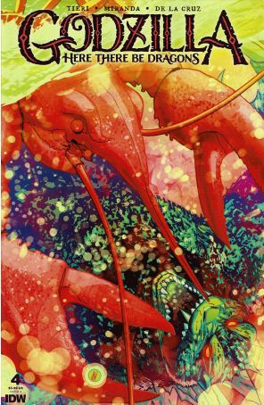 Godzilla: Here There Be Dragons 4A published by IDW with cover art by Inaki Miranda