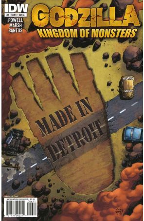 Godzilla: Kingdom of Monsters 6A published by IDW with cover art by Eric Powell and Dave Stewart (Color)