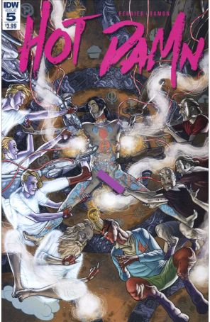 Hot Damn 5 published by IDW with cover art by Valentin Ramon