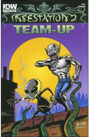 Infestation 2 Team Up 1B published by IDW with cover art by Bill Morrison