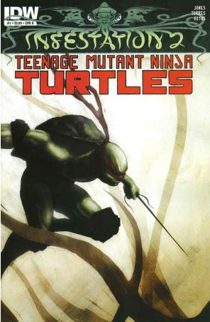 Infestation 2: Teenage Mutant Ninja Turtles 1A published by IDW with cover art by Menton3