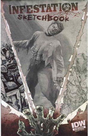 Infestation: Sketchbook 1 published by IDW with cover art by J.K. Woodward, Marcelo Matere, and Agustin Padilla