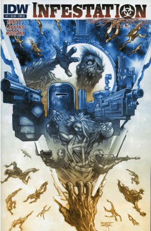 Infestation 1B published by IDW with cover art by J.K. Snyder III