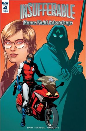 Insufferable: Home Field Advantage 4 published by IDW with cover art by Peter Krause