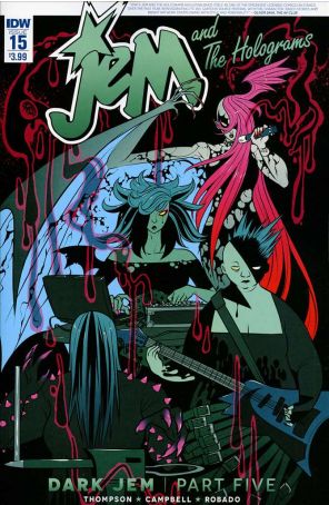 Jem And the Holograms 15 published by IDW with cover art by Sophie Campbell
