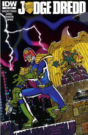 Judge Dredd (4th Series) 14 published by IDW with cover art by Brendan Mccarthy