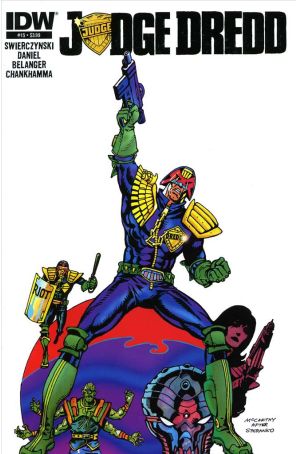 Judge Dredd (4th Series) 15 published by IDW with cover art by Brendan Mccarthy