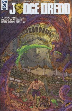 Judge Dredd (5th Series) 3 published by IDW with cover art by Ulises Farinas