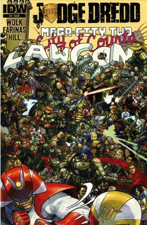 Judge Dredd: Mega-City Two 5 published by IDW with cover art by Ulises Farinas