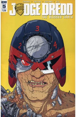 Judge Dredd: The Blessed Earth 5A published by IDW with cover art by Ulises Farinas