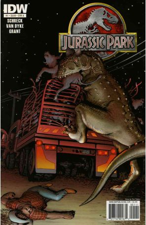 Jurassic Park (IDW) 1A published by IDW with cover art by Tom Yeates