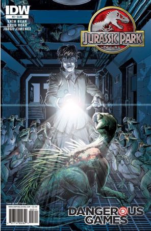 Jurassic Park: Dangerous Games 3A published by IDW with cover art by Jeff Zornow