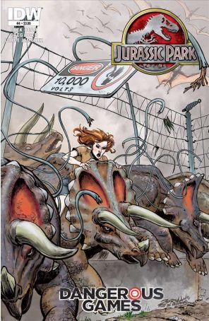 Jurassic Park: Dangerous Games 4A published by IDW with cover art by Jeff Zornow