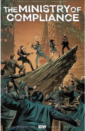 The Ministry of Compliance 2A published by IDW with cover art by Stefano Raffaele