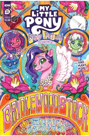 My Little Pony: Bridlewoodstock 1B published by IDW with cover art by Sophie Scruggs