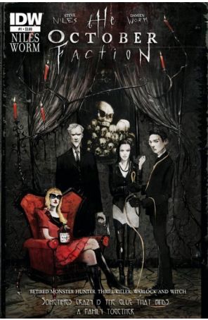 The October Faction 1 published by IDW with cover art by Damien Worm