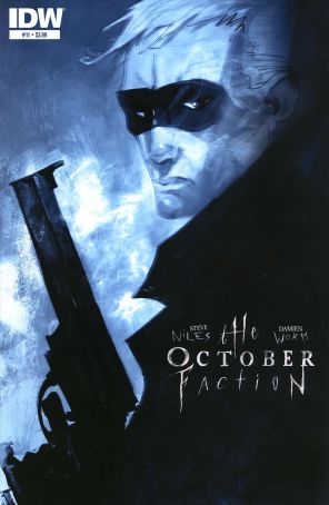 The October Faction 11 published by IDW with cover art by Damien Worm