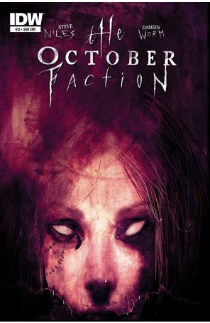 The October Faction 12A published by IDW with cover art by Damien Worm