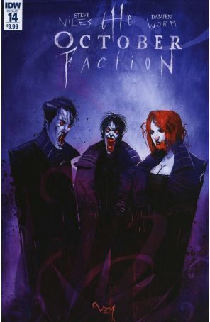 The October Faction 14 published by IDW with cover art by Damien Worm
