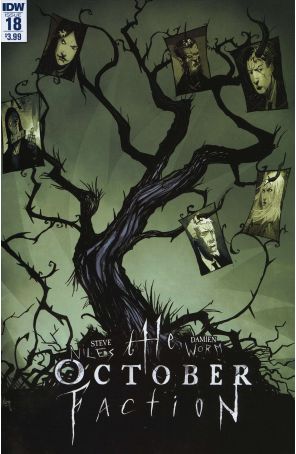 The October Faction 18 published by IDW with cover art by Damien Worm