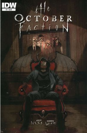 The October Faction 3 published by IDW with cover art by Damien Worm