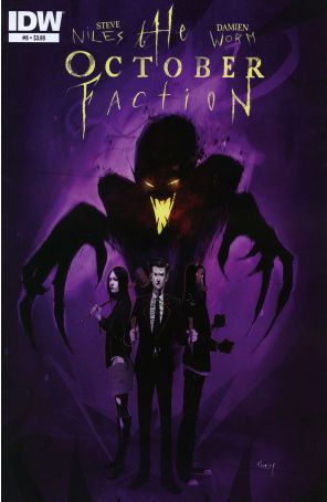 The October Faction 8 published by IDW with cover art by Damien Worm