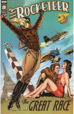 Rocketeer: The Great Race 1B published by IDW with cover art by Stephen Mooney