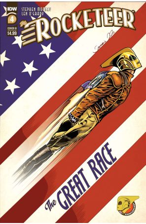 Rocketeer: The Great Race 4B published by IDW with cover art by Stephen Mooney