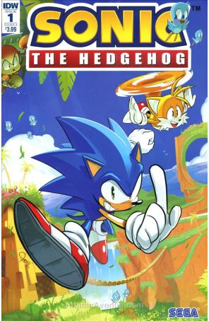 Sonic the Hedgehog (IDW) 1A published by IDW with cover art by Tyson Hesse